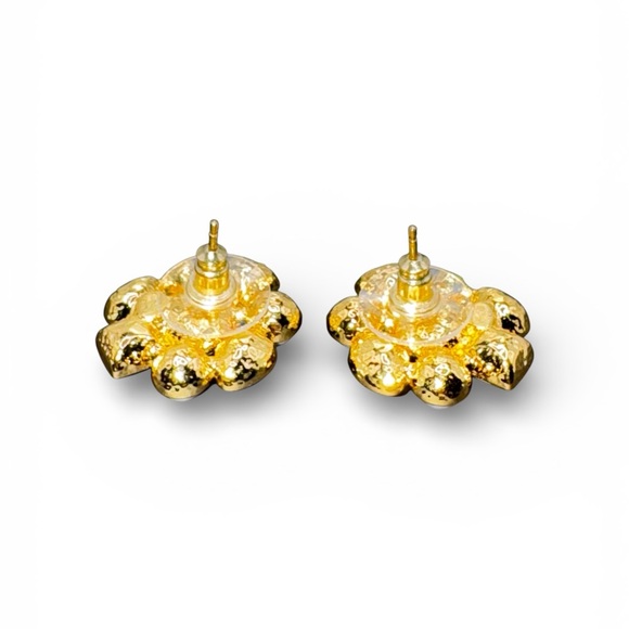 CHANEL Gold Earrings with Multicolor Gemstones - Picture 4 of 6